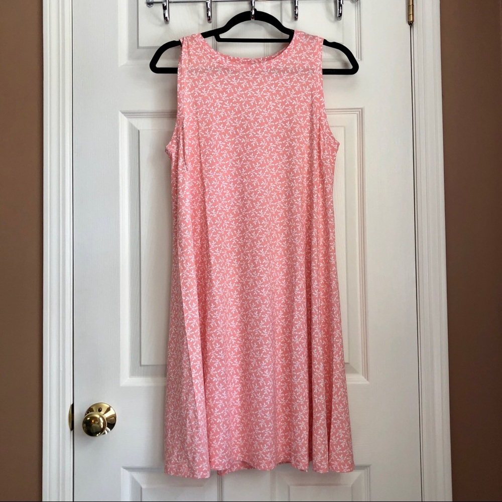 Loft Outlet Pink Floral Tank Swing Sun Dress